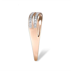 Genuine 14K 585 Rose Gold Diamond Chic  Fine Jewelry