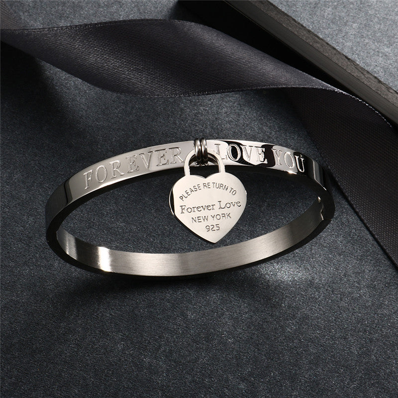 Trendy Lover Cuff Stainless Steel Bracelets