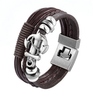 2020 New Fashion Anchor Multi-layer Leather Bracelet