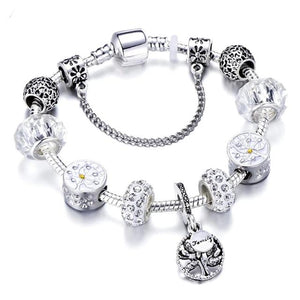 Fashion Silver Charms Beaded Bracelet