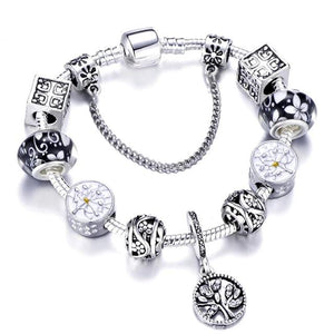 Fashion Silver Charms Beaded Bracelet