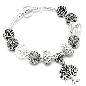 Fashion Silver Charms Beaded Bracelet