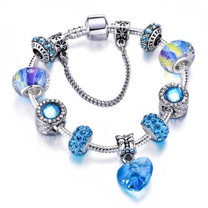 Fashion Silver Charms Beaded Bracelet