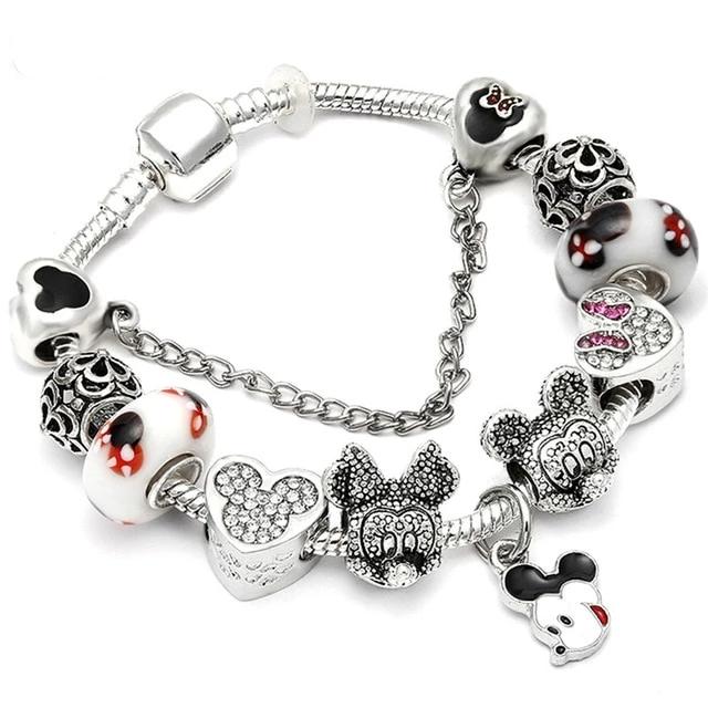 Fashion Silver Charms Beaded Bracelet