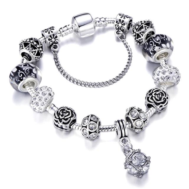 Fashion Silver Charms Beaded Bracelet