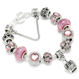 Fashion Silver Charms Beaded Bracelet