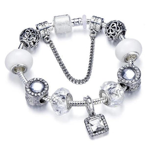 Fashion Silver Charms Beaded Bracelet