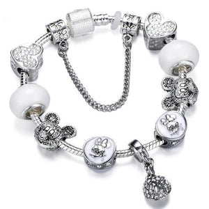 Fashion Silver Charms Beaded Bracelet