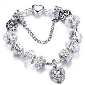 Fashion Silver Charms Beaded Bracelet