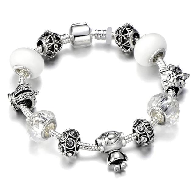 Fashion Silver Charms Beaded Bracelet