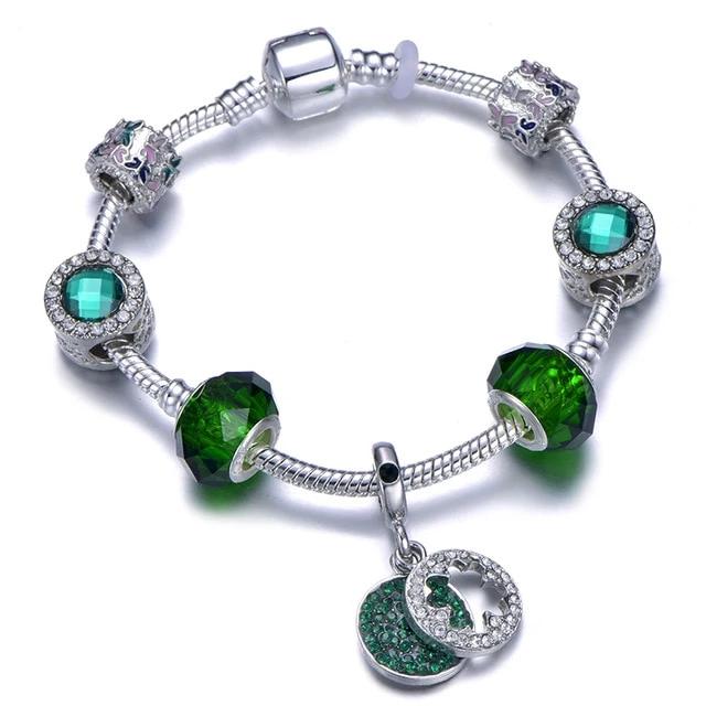 Fashion Silver Charms Beaded Bracelet