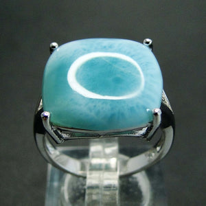 925 Sterling Silver Real Larimar Gemstone Fine Jewelry