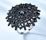 Gemstone Natural Black Spinel Ring Solid 925 Sterling Silver Rings