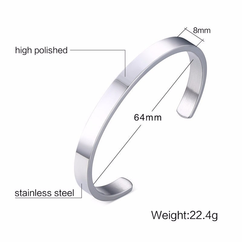 Daughter Stainless Steel Cuff Bangle Bracelet