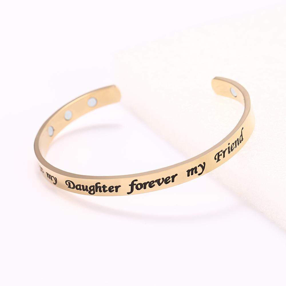 Daughter Love Stainless Steel Bangle Bracelets