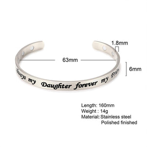 Daughter Love Stainless Steel Bangle Bracelets