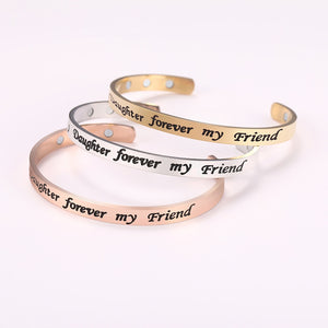 Daughter Love Stainless Steel Bangle Bracelets