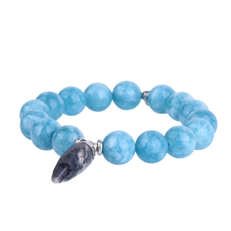 Handmade Beaded Larimar Stone Bracelet