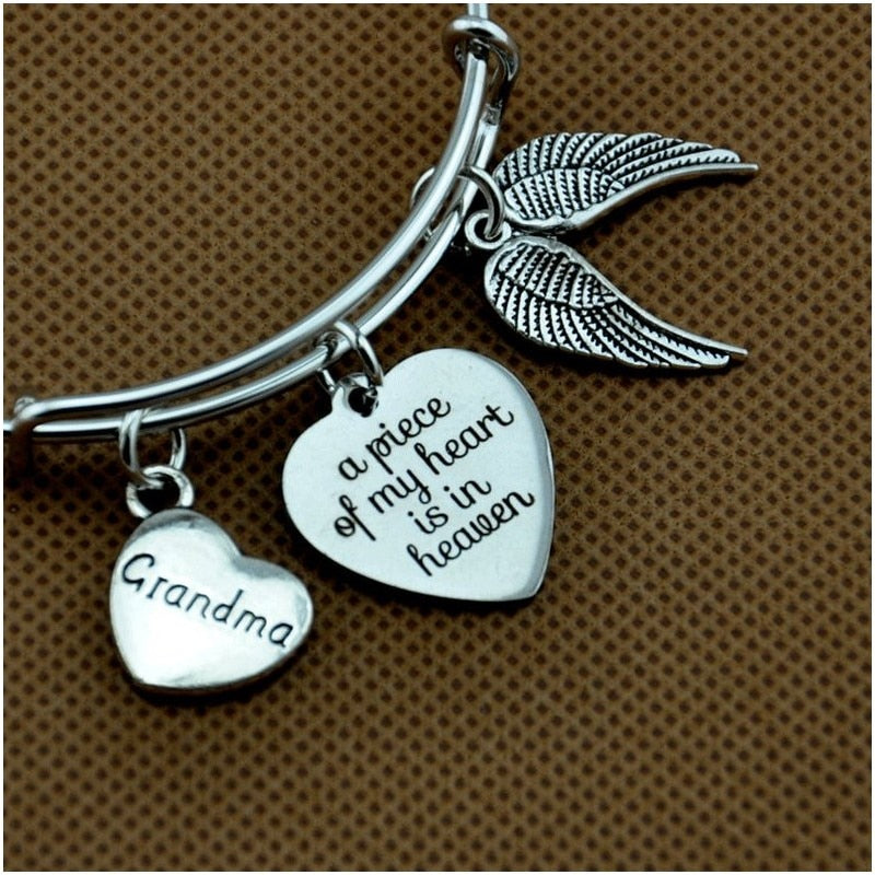 Angel Wing Family Memorial Bracelet